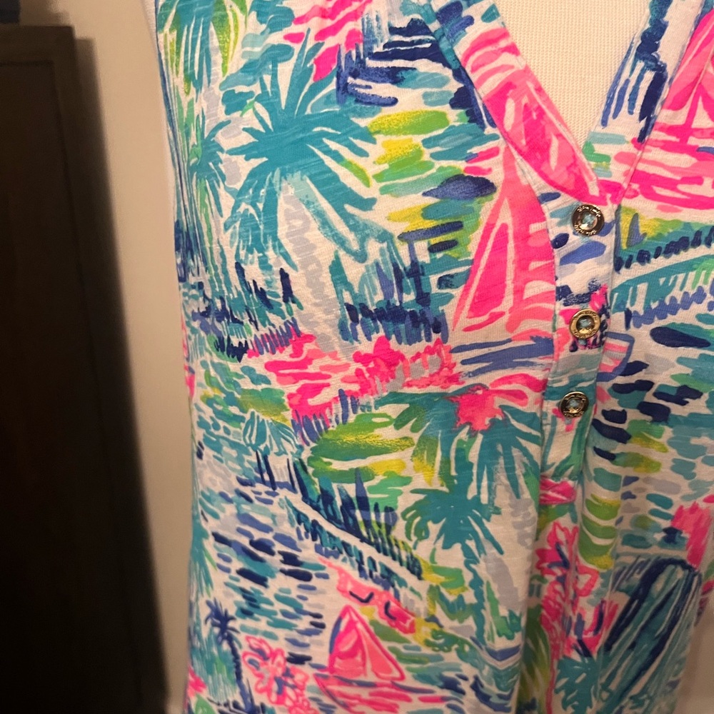 GUC size M Lilly Pulitzer Essie dress in multi salt in the air - Picture 3 of 4